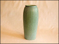 Turquoise Ridged Vase